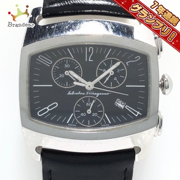 SalvatoreFerragamo(フェラガモ) 腕時計 - レディース クロノグラフ 黒×シルバー