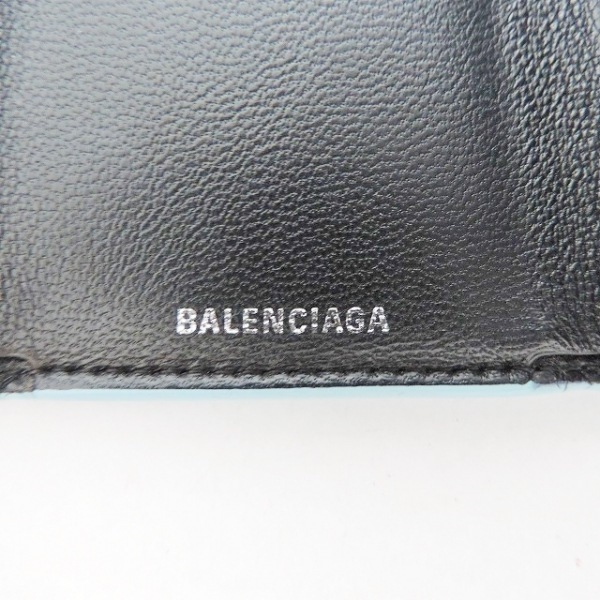 バレンシアガ BALENCIAGA Wホック財布 551921 エブリデイミニウォレット レザー ライトブルー×黒 財布_画像5