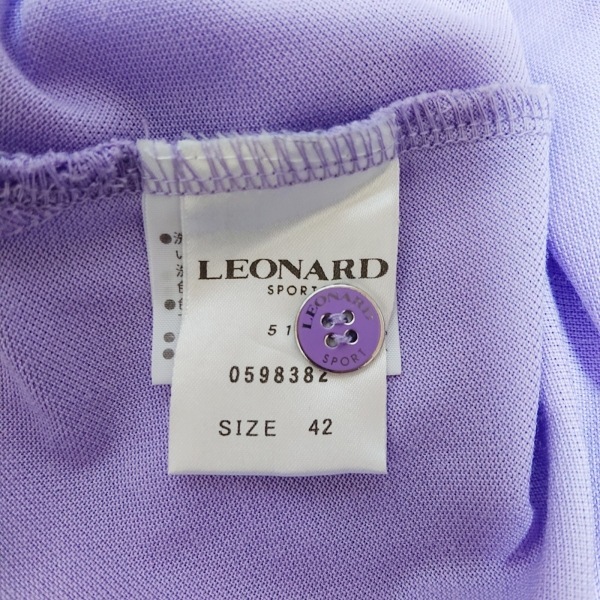 レオナールスポーツ LEONARD SPORT 半袖ポロシャツ サイズ42 L - パープル×黒×マルチ レディース トップス_画像5