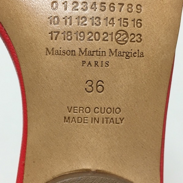 メゾンマルジェラ Maison Margiela サンダル 36 - レザー レッド レディース 靴_画像6