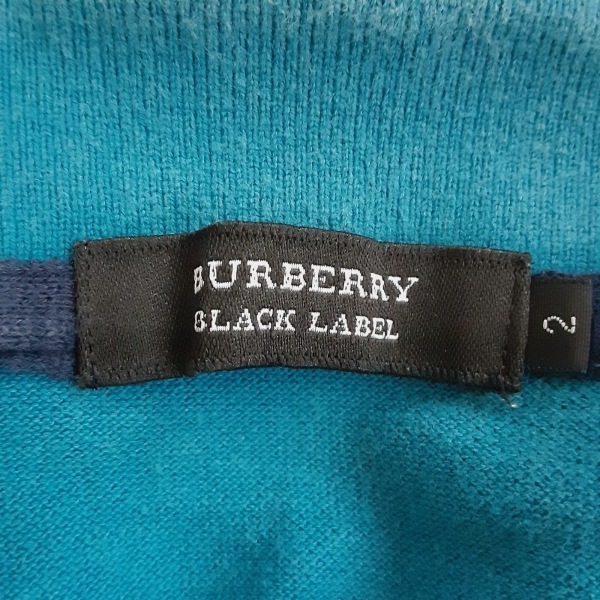 バーバリーブラックレーベル Burberry Black Label 半袖ポロシャツ サイズ2 M - ブルー メンズ トップス_画像3