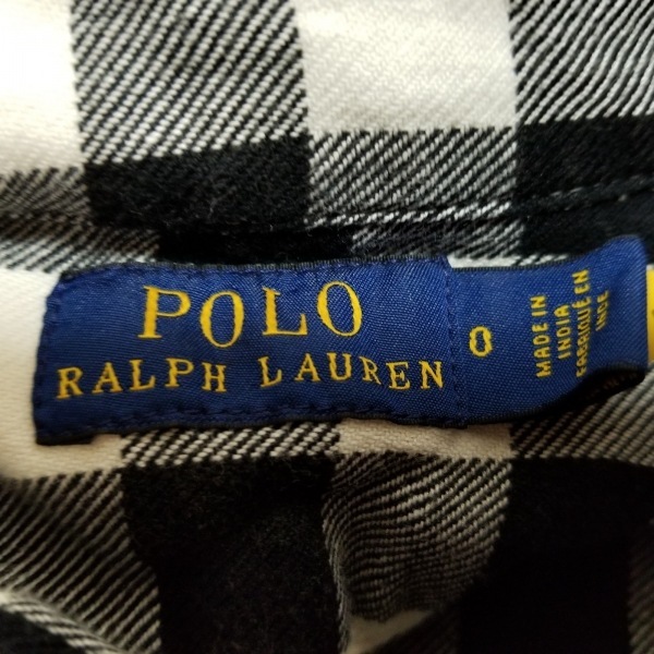 ポロラルフローレン POLObyRalphLauren サイズ0 XS - 黒×白 レディース レギュラーカラー/長袖/ロング/チェック柄/シャツワンピ_画像3