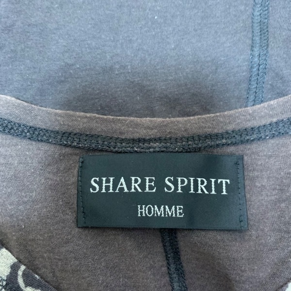 シェアスピリット SHARE SPIRIT 半袖Tシャツ サイズS - ダークブラウン×ベージュ×マルチ レディース トップス_画像3