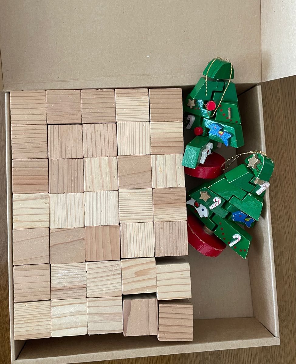 木製知育玩具積み木立方体70個