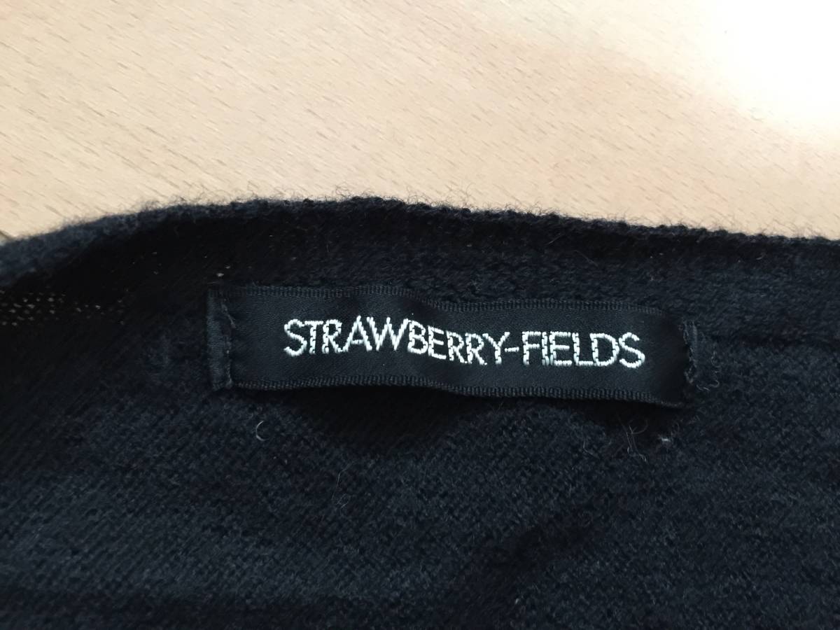 2WAY ストロベリーフィールSTRAWBERRY-FIELDS カーディガン 黒 セーター トップス ブラック ウール毛 ストール ニット セオリー レディース_画像4