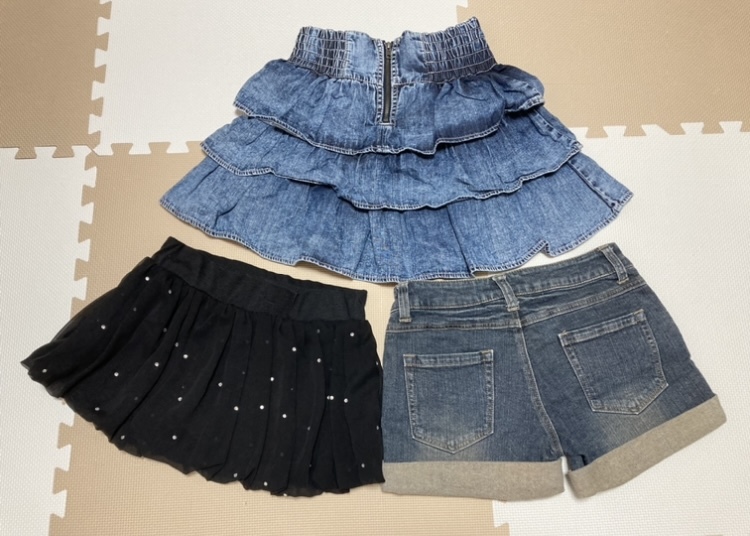 ◆ByeBye LEVI STRAUSS &CO.◆ショートパンツ デニム スカート キュロット スカパン ３点セット◆まとめ売り 女の子 レディース_画像10