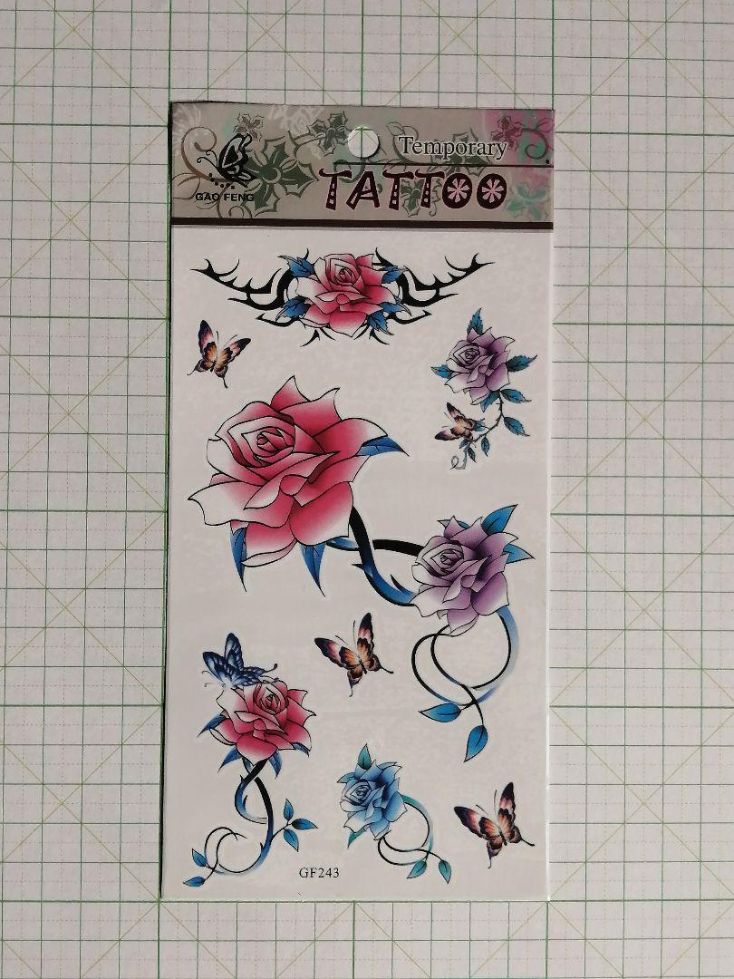 ◆ TATTOO シール タトゥー ステッカー 薔薇 バラ ローズ 刺青 入墨 ROSE ◆_画像1