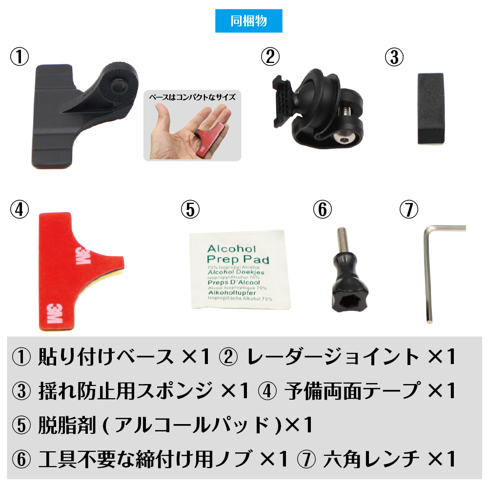 [モバイクス] ユピテル LS20 レーダー探知機用 取付ステー タイプ2【RD22-YUPITERU1】純正ブラケット 代用品 人差し指サイズ