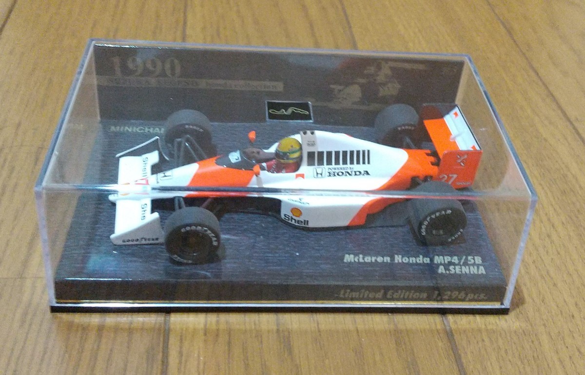 新品未使用品 ミニチャンプス マクラーレンホンダMP4/5B 鈴鹿レジェンド アイルトンセナ PMA_画像1