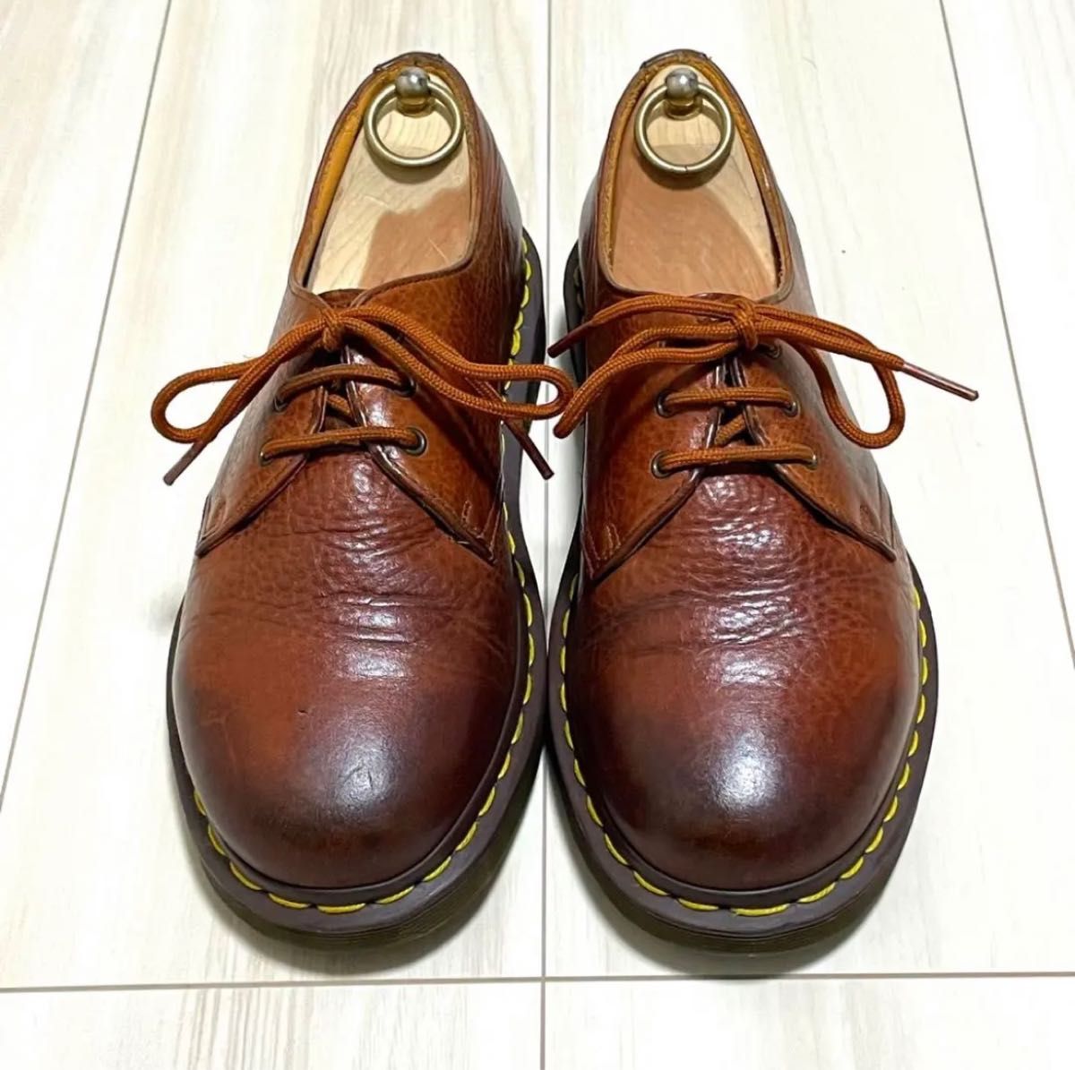 ★Dr.Martens ドクターマーチン３ホール ブーツ シボ革 刻印ロゴ ブラウン UK5★