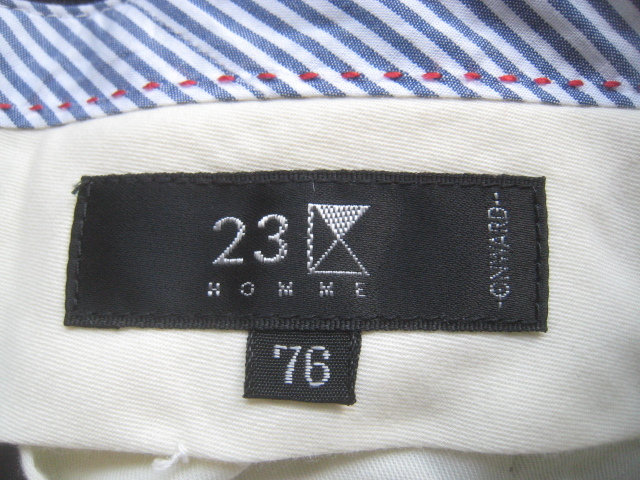 美品!!23区オム 23区HOMME*美シルエット 1プリーツ ストレッチコットン細畝コーデュロイパンツ W76 S～M 黒 ブラック オンワード樫山_画像3