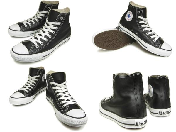  Converse кожа все Star HI чёрный черный 6 дюймовый 24.5cm стандартный товар новый товар не использовался спортивные туфли 