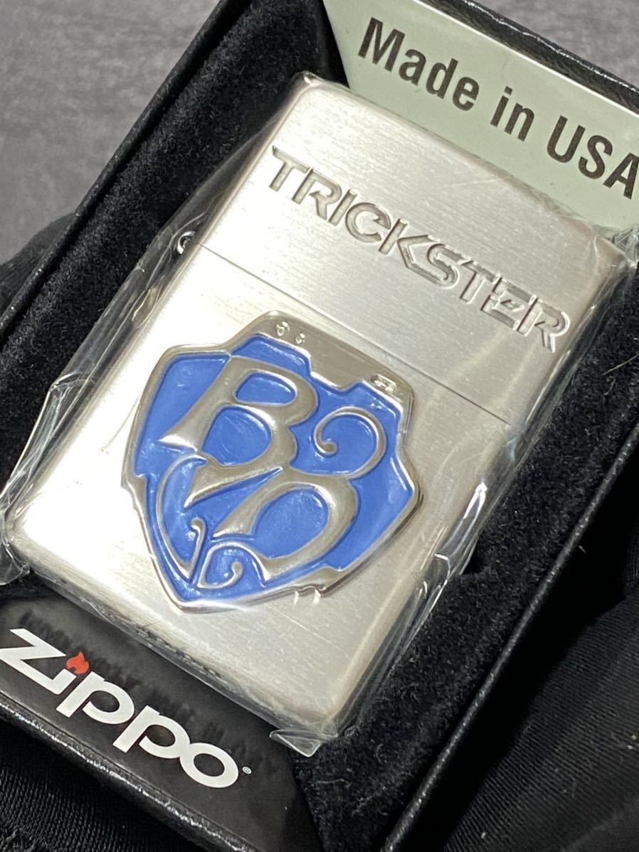 zippo トリックスター 立体メタル ブルー 両面加工 希少モデル 2016年製 ☆ TRICKSTER BLUE ケース 保証書付き_画像1