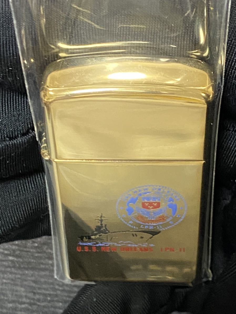 zippo U.S.S. NEW ORLEANS LPH-11 GOLD ゴールド 希少モデル ヴィンテージ 1991年製 ゴールドインナー 1991年製の画像4