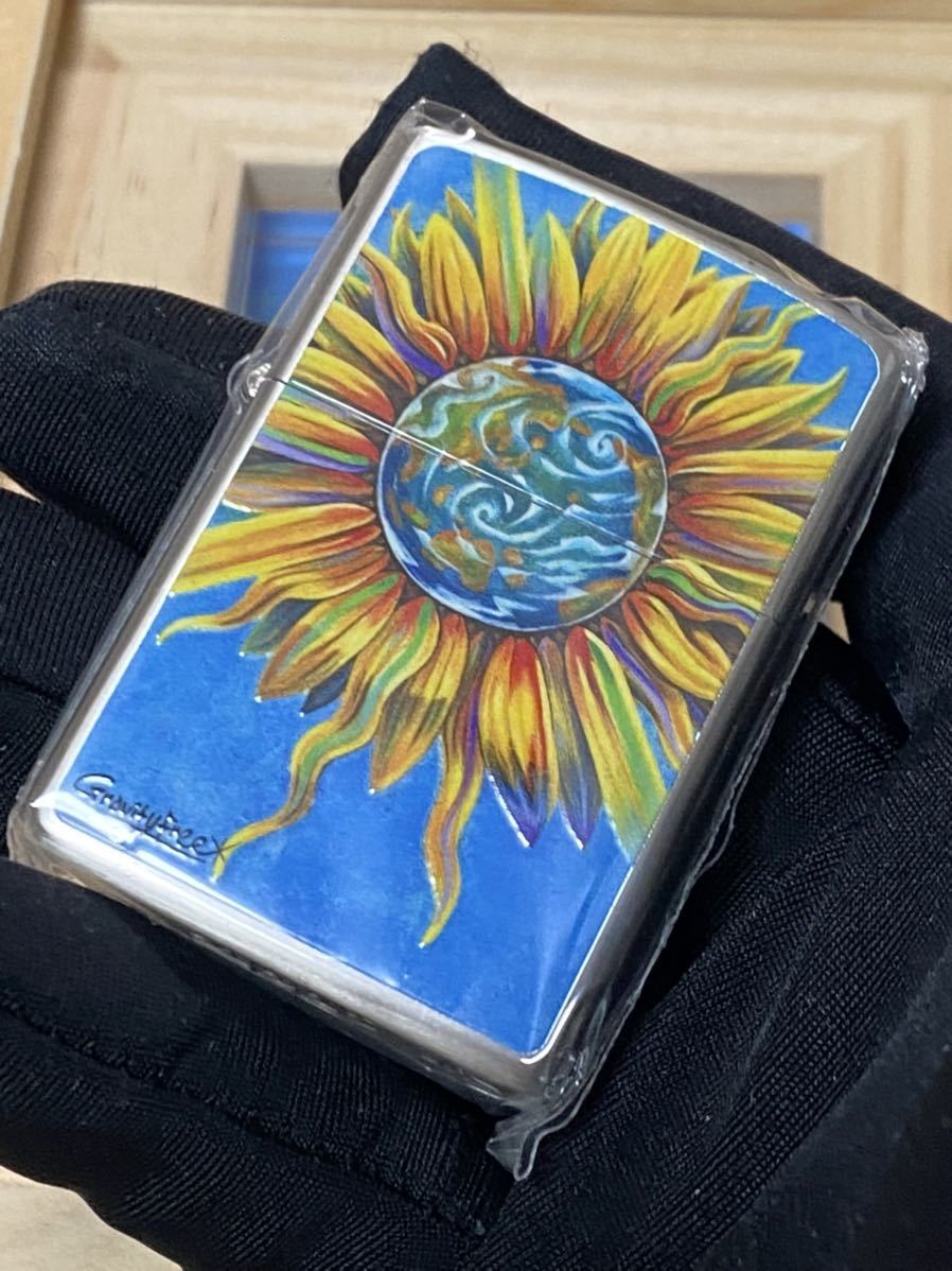 zippo アメリカンスピリット 向日葵 限定品 希少モデル 2020年製 NATURAL AMERICAN SPIRIT シリアルナンバー NO.148 専用ケース 台座_画像2