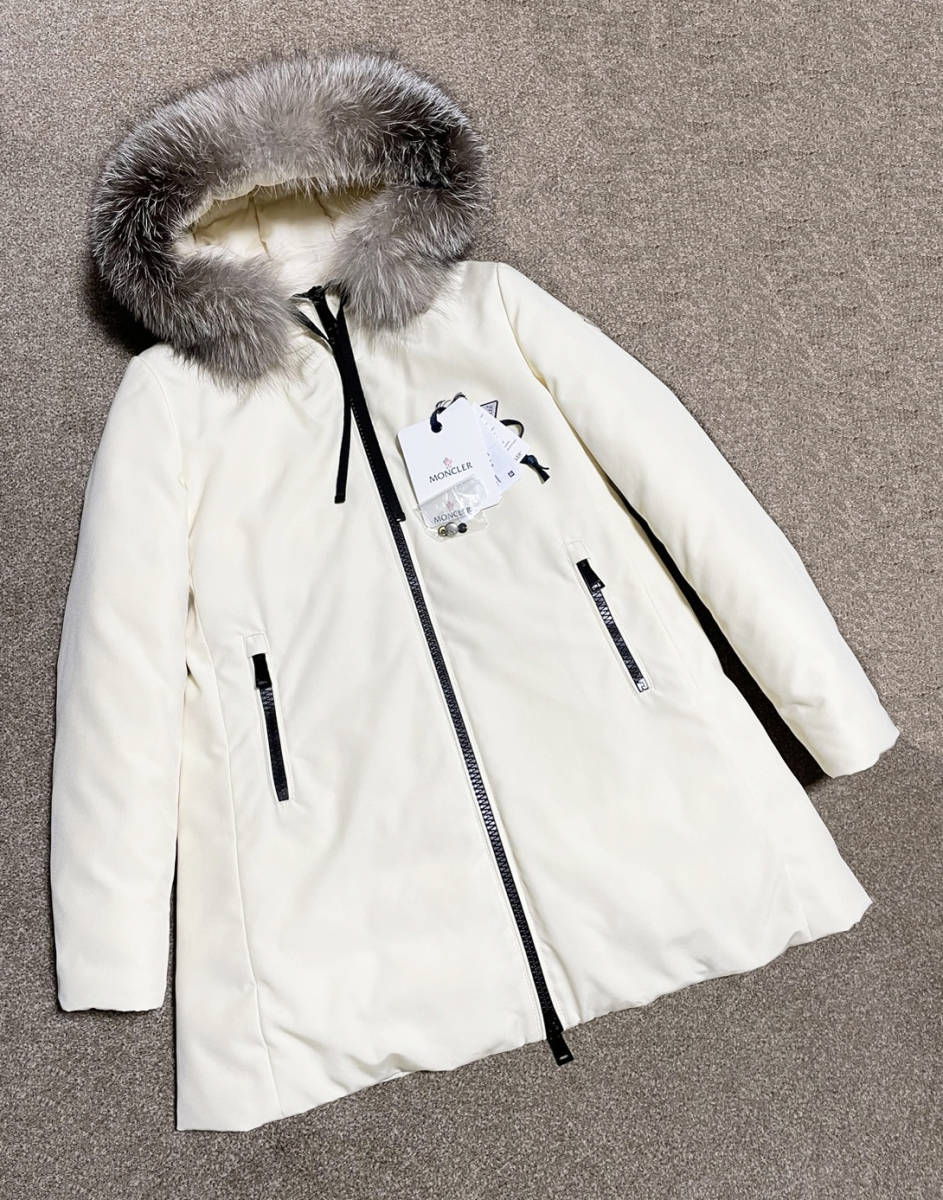 国内正規品 MONCLER BARTRAMIFUR モンクレール ダウンコート ダウンジャケット 毛皮 ファー 00 ブルーフロストフォックス パーカー ベスト_画像1