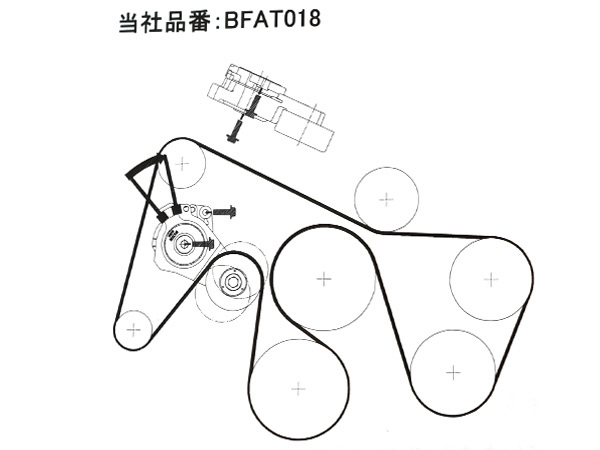 パジェロ V65W V75W Vベルトオートテンショナー BANDO バンドー製 純正品番 1345A078 社外優良部品 送料無料_画像2