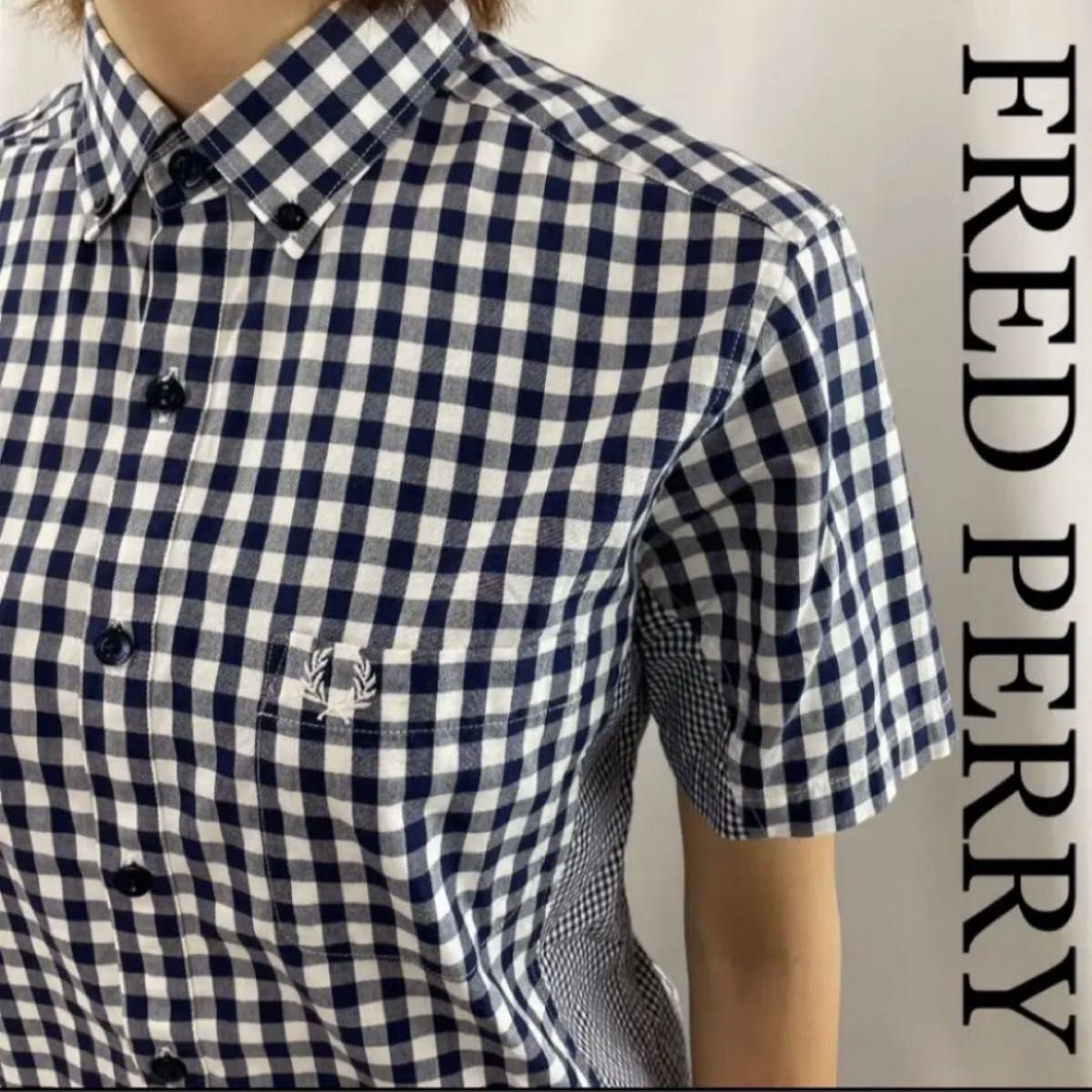fred perry フレッドペリー　ギンガムチェック　半袖シャツ　スキンズ　パンク ボタンダウンシャツ　BDシャツ