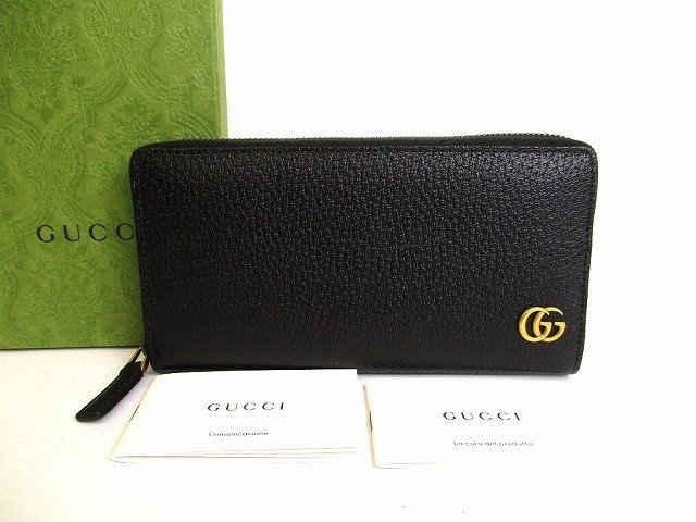 最新な ラウンドファスナー長財布 レザー マーモント GG GUCCI グッチ