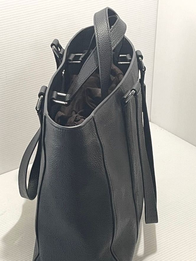 S71■ 未使用 新品 COACHコーチ C8150 レザー ハドソン ダブル ハンドル 2way トート ブラックメンズ レディース 日本未発売 保管袋付_画像8