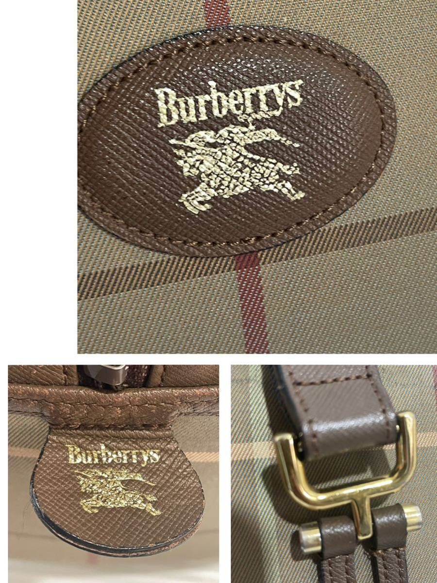 A39# хорошая вещь Burberrys Burberry mega в клетку ручная сумочка Brown кожа 