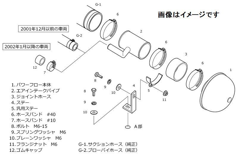 個人宅発送可能 HKS スーパーパワーフロー インテーク SUZUKI スズキ ジムニー JB23W K6A (TURBO) 98/10-18/06 (70019-AS108)の画像3