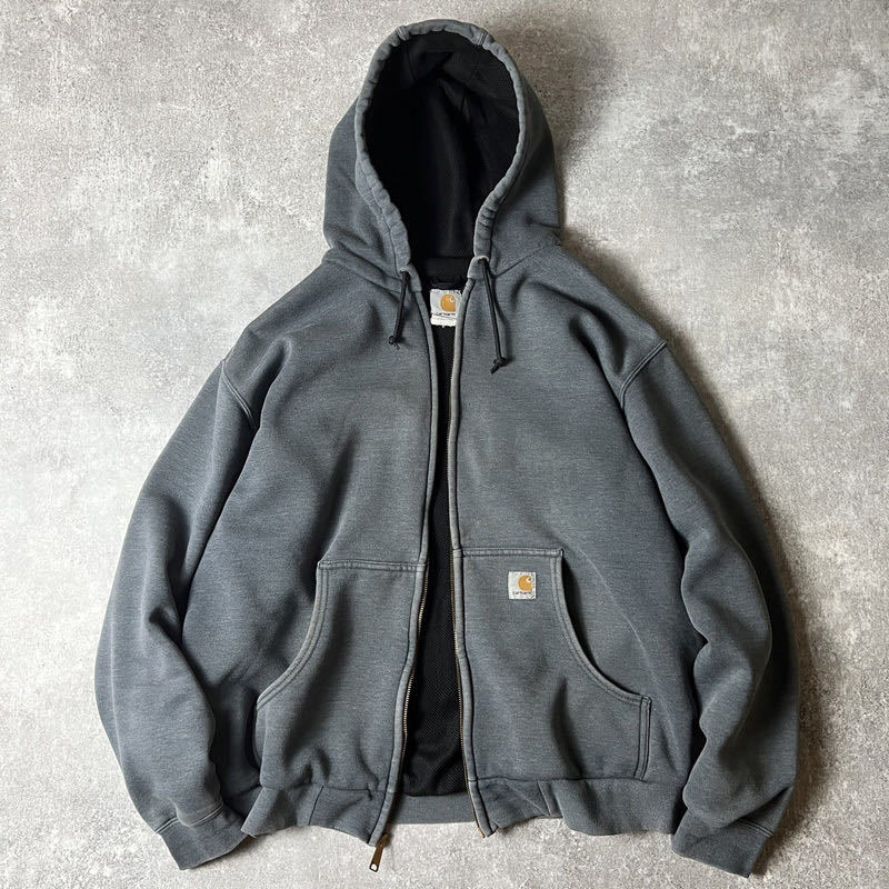 最大の割引 Carhartt サーマル グレー ブルー 無地 スエット