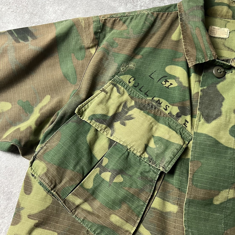 雰囲気系 60s US ARMY 米軍実物 4th ERDL グリーンリーフ カモ