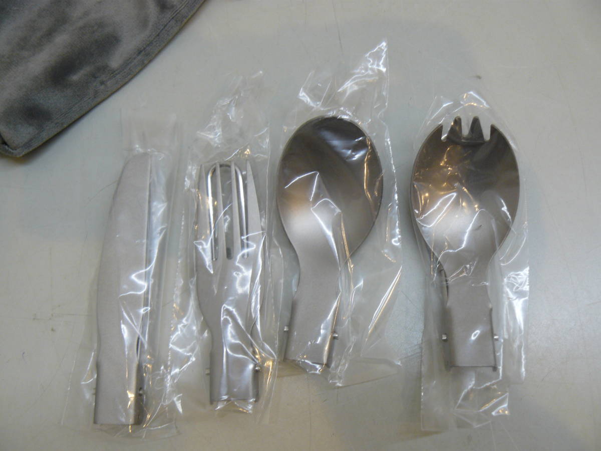 27922* Takeda corporation titanium cutlery 4 point set TIK22-40SV compact . folding outdoor breaking the seal unused goods 