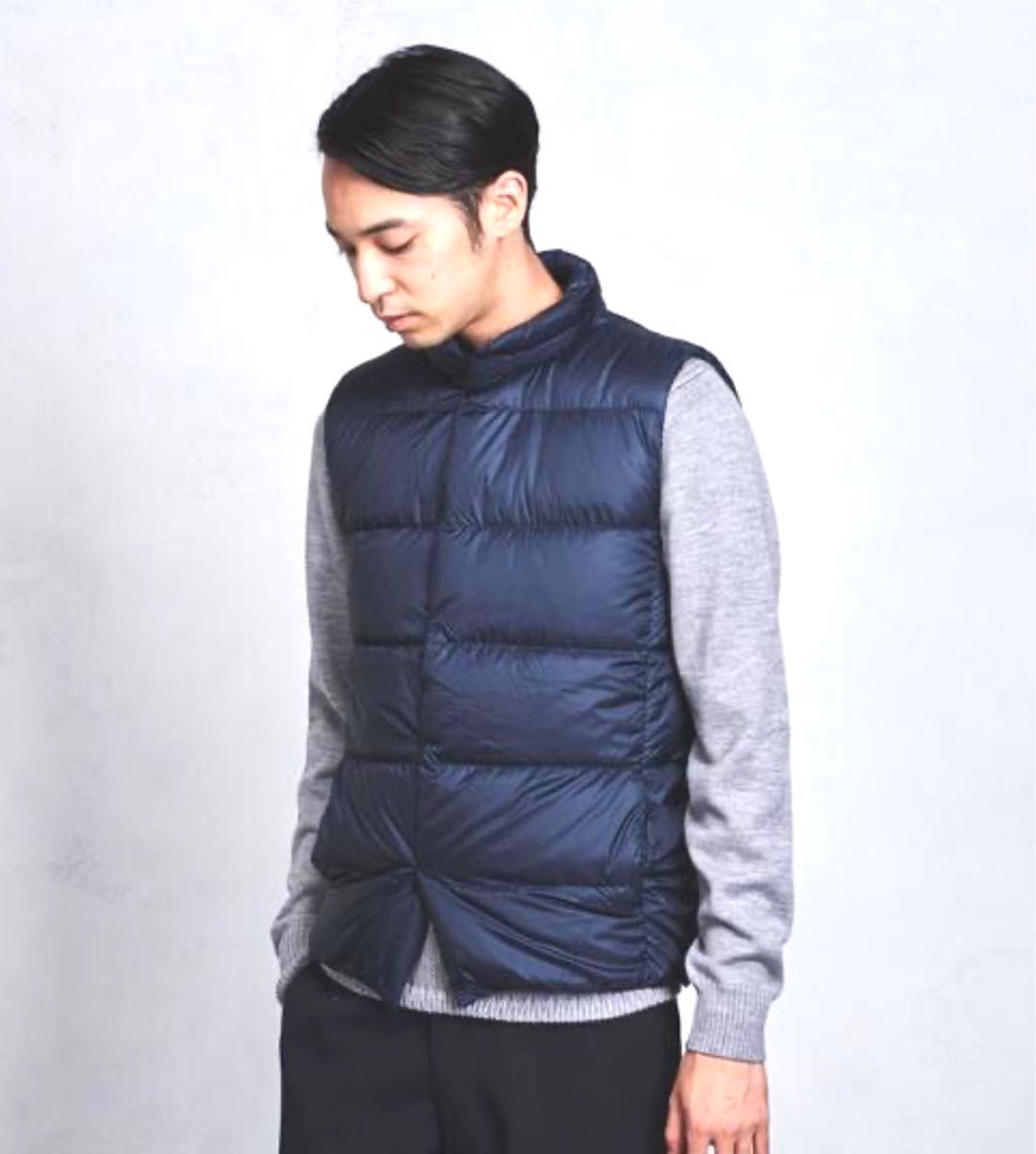 【極美品】PYRENEX ピレネックス　ダウンベスト　ネイビー　サイズM バッグロゴ　ESPELTTEVEST 定価30,800円