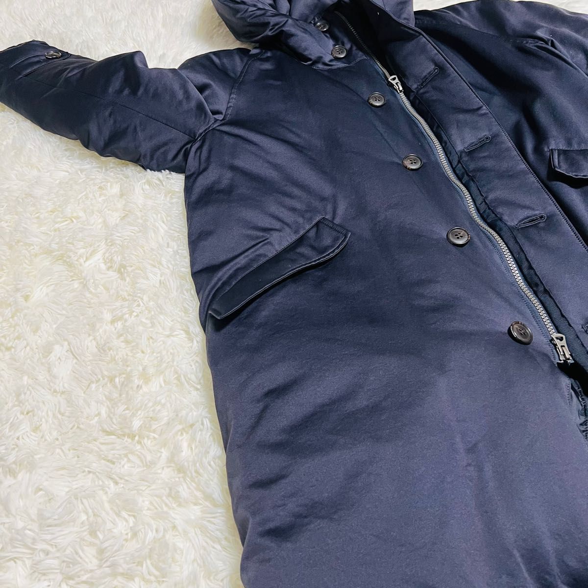 良品】SHIPS×STAMMBAUM 肉厚ダウンコート ダークネイビー 良品】SHIPS×STAMMBAUM 肉厚ダウンコート ダークネイビー