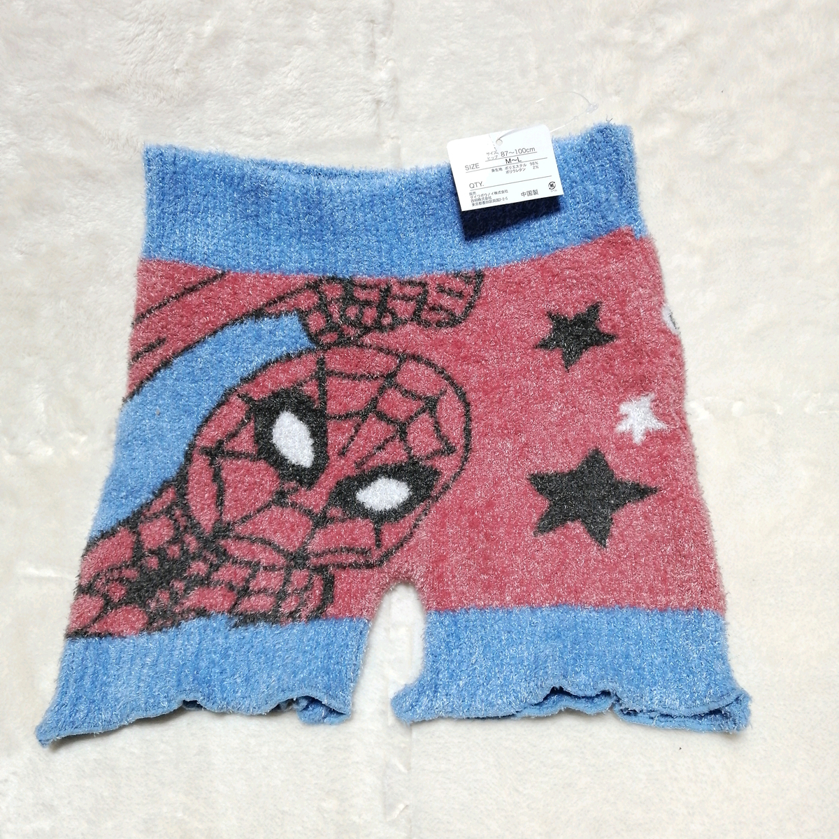 スパイダーマン マーベル ふわふわパンツ M-L あったかパンツ もこもこパンツ 雑貨 レディース キャラクター 毛糸のパンツ_画像1