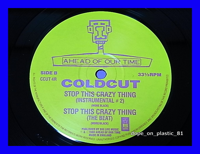Coldcut Feat. Junior Reid And The Ahead Of Our Time Orchestra / Stop This Crazy Thing (Version Excursion 2)/5点以上で送料無料!/12'_画像3