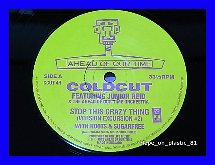 Coldcut Feat. Junior Reid And The Ahead Of Our Time Orchestra / Stop This Crazy Thing (Version Excursion 2)/5点以上で送料無料!/12'_画像2