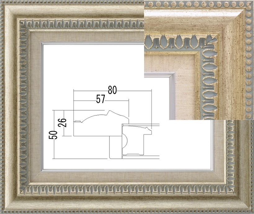 油彩額縁 油絵額縁 フレーム サイズ Ｆ１０ ９６３１ シルバー item