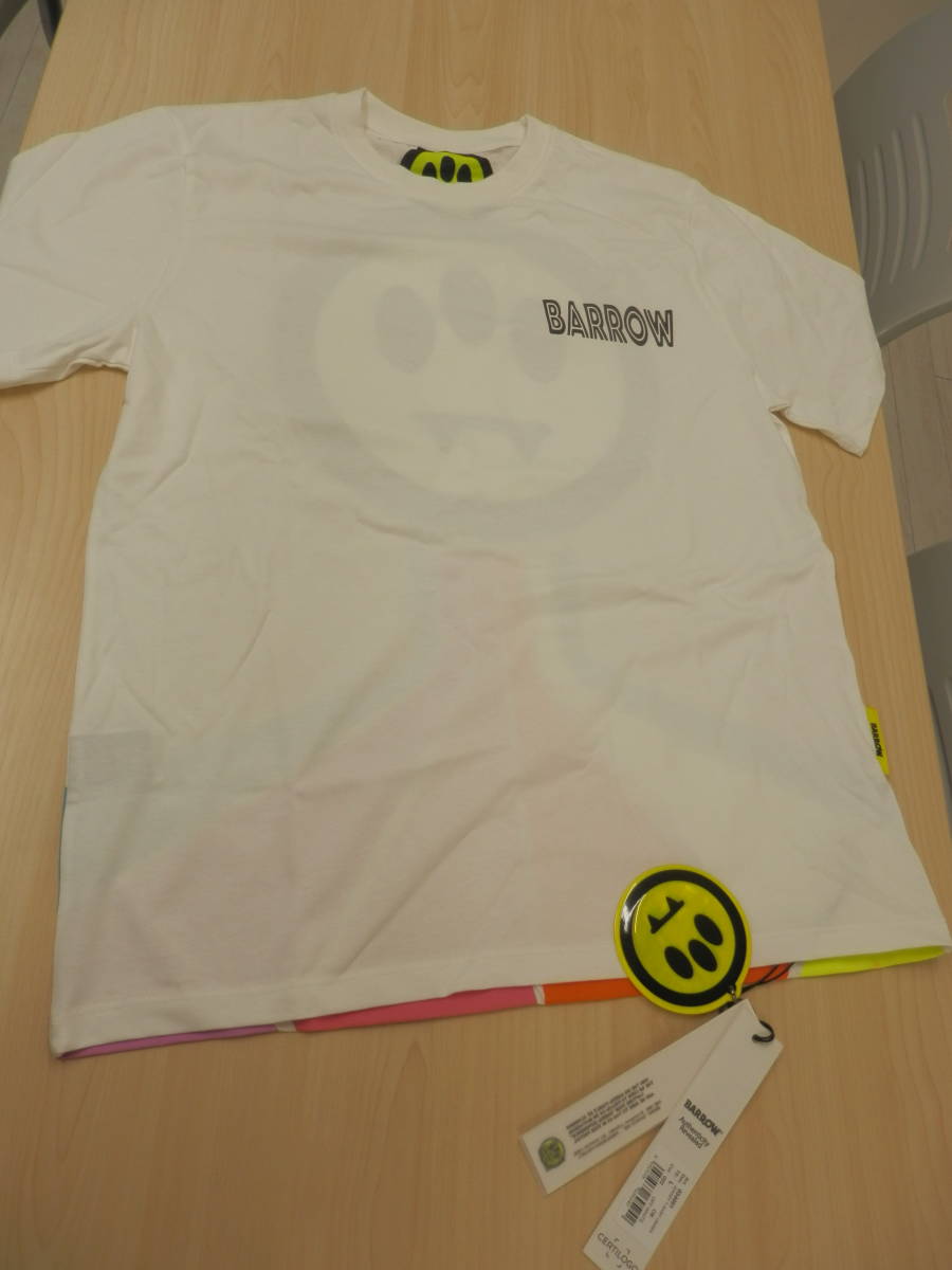 BARROW バロー Lサイズ ホワイト 034081 ブランドロゴビッグプリントTシャツ カラフル ユニセックス イタリア製　Tシャツ【BA12】_画像1