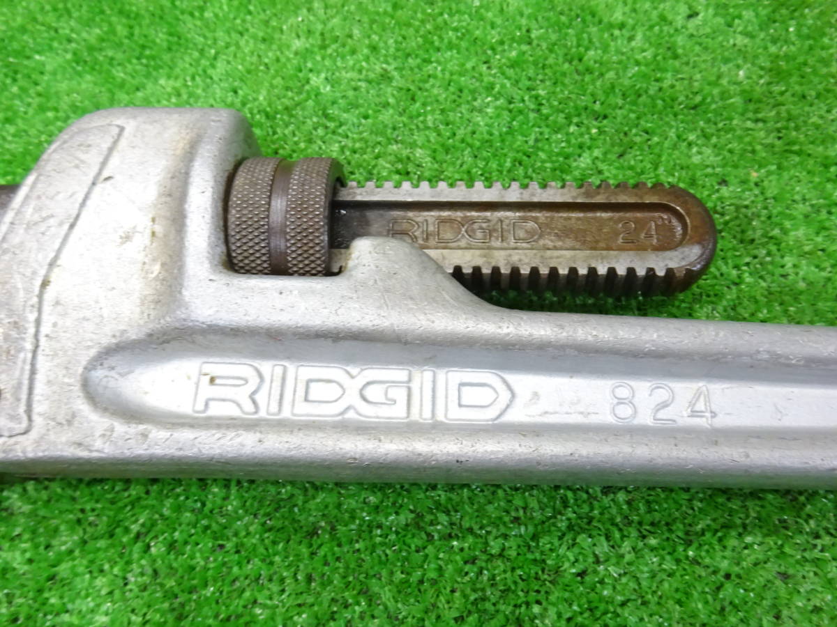 O【RIDGID】工具 リジッド アルミ製 24” 600mm ストレート パイプレンチ NO.824 パイレン 中古品_画像2