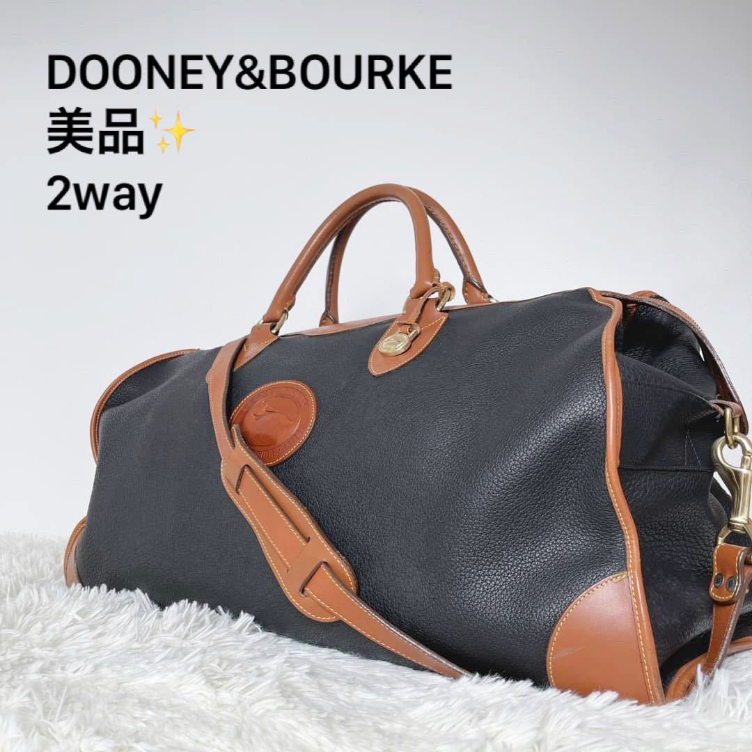 ドゥーニー&バーク ボストンバッグ 2way オールレザー 大容量 トラベルバッグ ヴィンテージ DOONEY&BOURK肩かけ　ネイビーブラウン_画像1