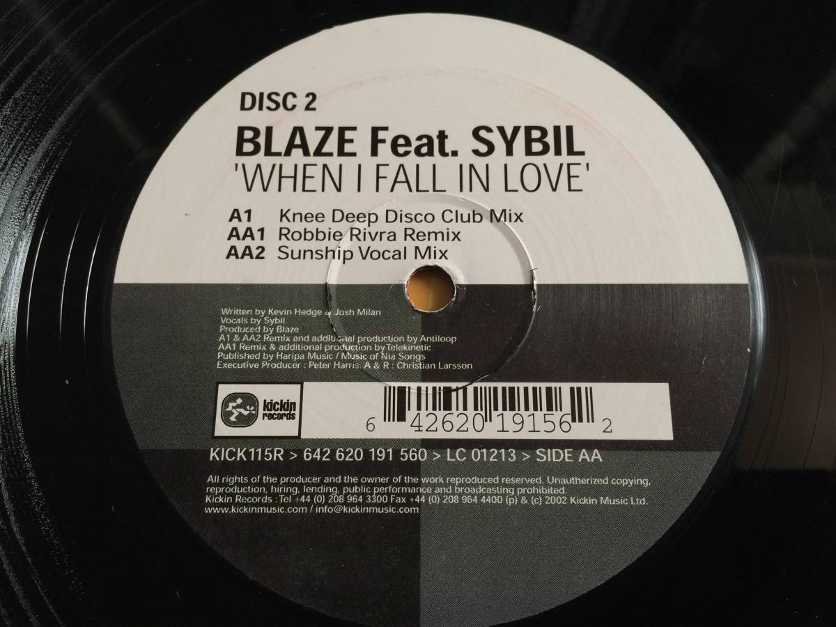 ★Blaze Feat. Sybil / When I Fall In Love (Disc2)12EP ★qsoc3★良Soulful Vocal House Tune! Knee Deep, Robbie Rivra, Sunship_画像3