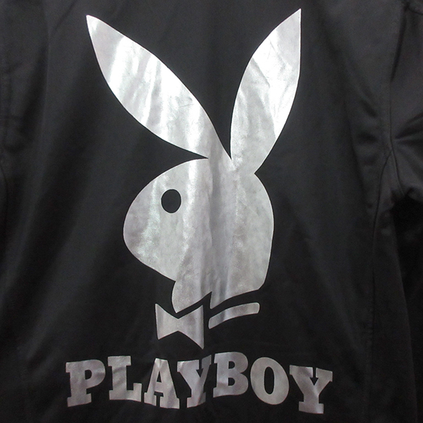 ■PLAYBOY プレイボーイ つなぎ ジャージ オールインワン ブラック×シルバー 部屋着 ルームウェア_画像5