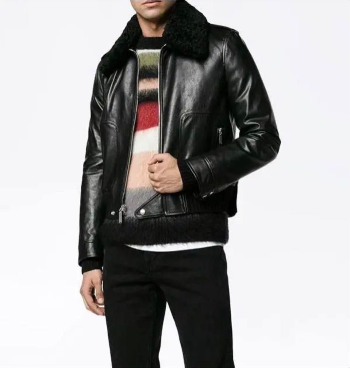Saint Laurent フライトジャケット 羊革 レザージャケット Saint Laurent フライトジャケット 羊革 レザージャケット