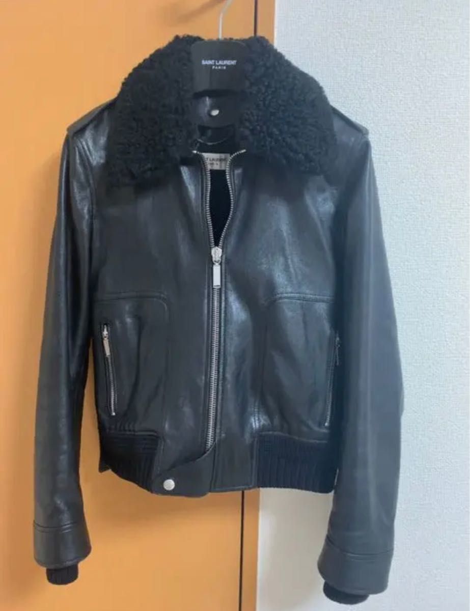 Saint Laurent フライトジャケット 羊革 レザージャケット Saint Laurent フライトジャケット 羊革 レザージャケット