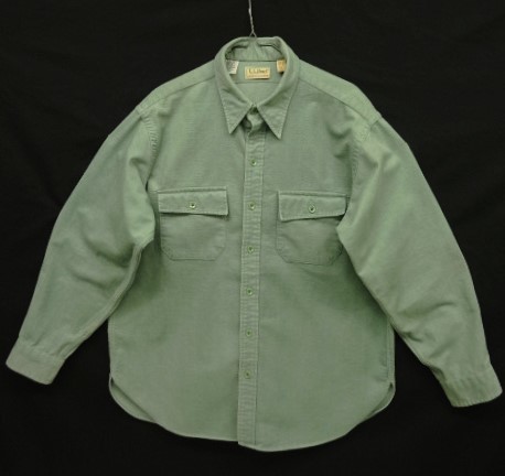 80s ヴィンテージ USA製 L.L. Bean エルエルビーン CHAMOIS CLOTH SHIRT シャモアクロスシャツ VINTAGE 80年代 アメリカ製