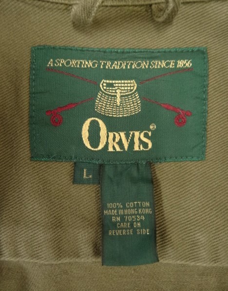90s ヴィンテージ ORVIS オービス マチ付きポケット コットン トラベルジャケット カーキ VINTAGE 90年代_画像2