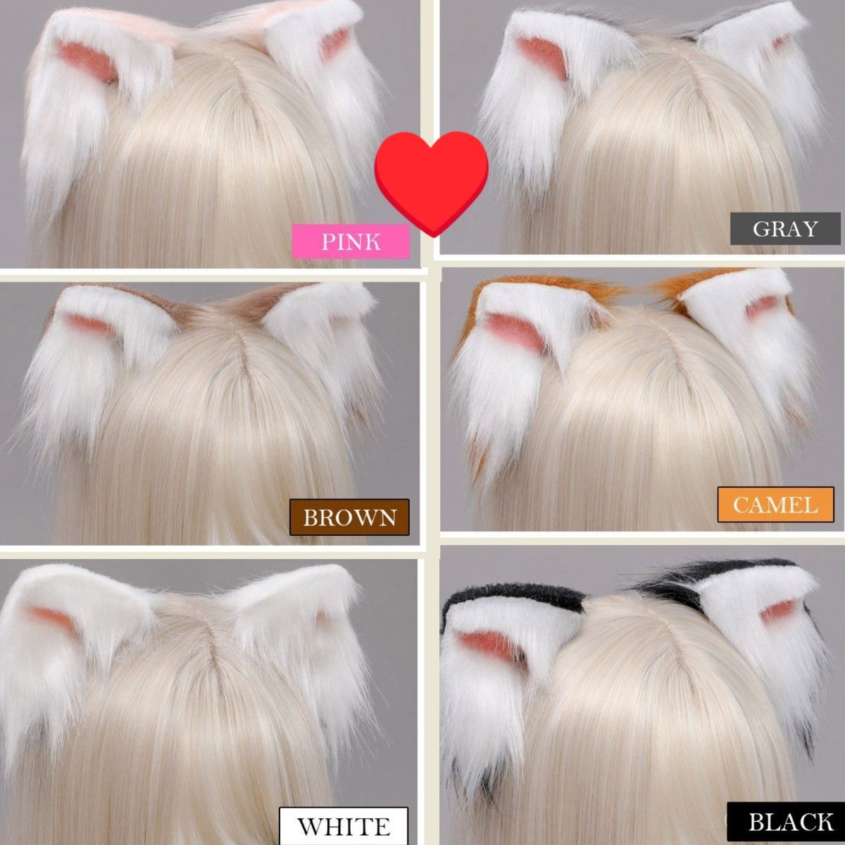 もふもふ猫耳 かわいいネコ耳 コスチューム小物 ヘアピンmc012 灰色 黒 茶色 狐耳 ハロウィン コスプレ 衣装 小道具