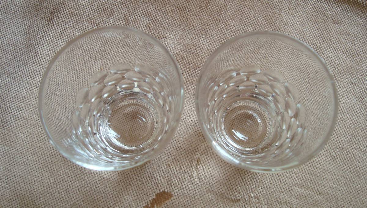 酒器　日本酒　盃　さかずき　ウィスキー等　グラス　OTK グラス　カットがおしゃれなショットグラス２個　漂白済_画像5