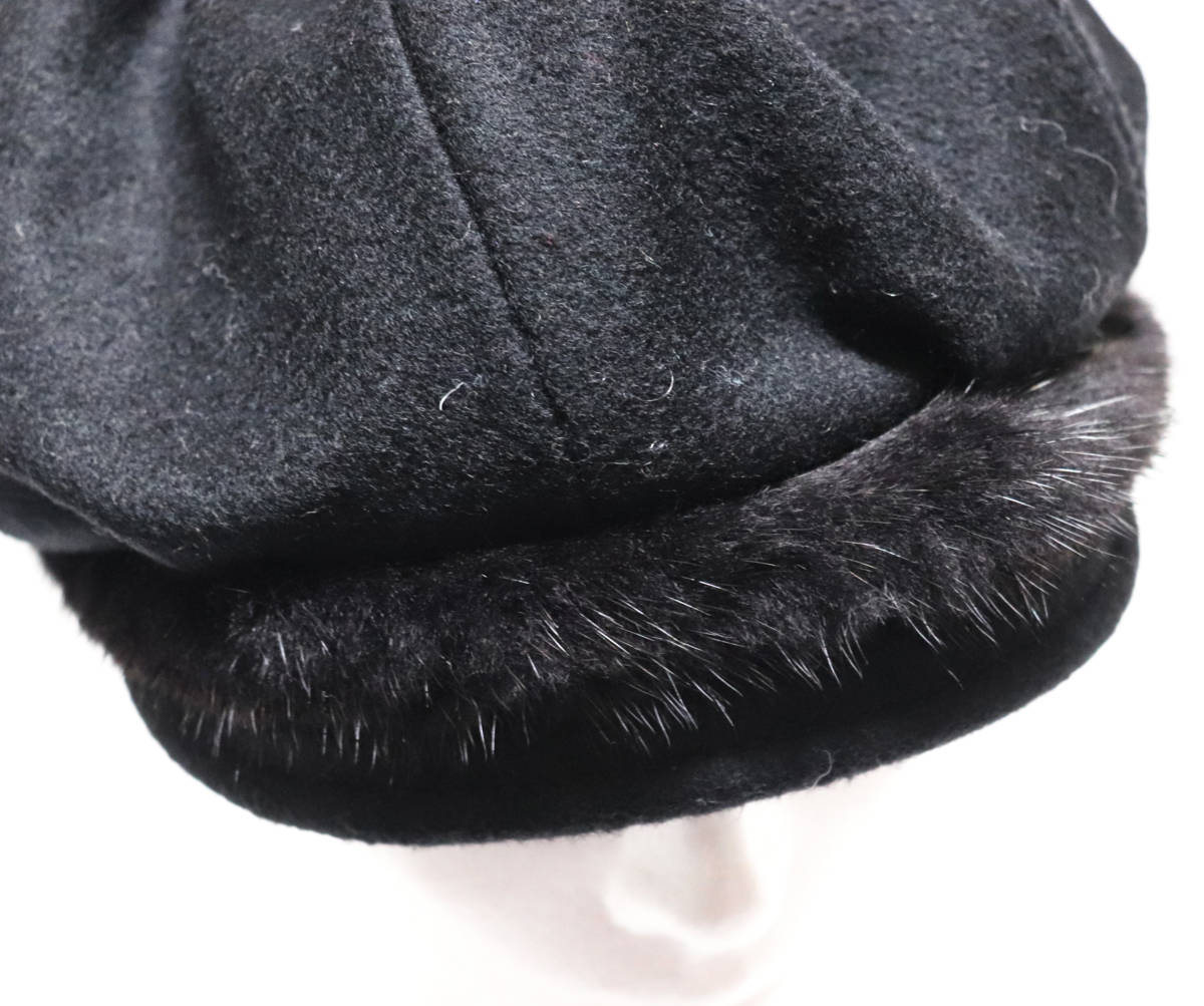 《アトリエ どら猫》新品 定価17,600円 毛100% ミンク混素材 ころんと丸い 可愛いキャスケット M(55cm) A8815