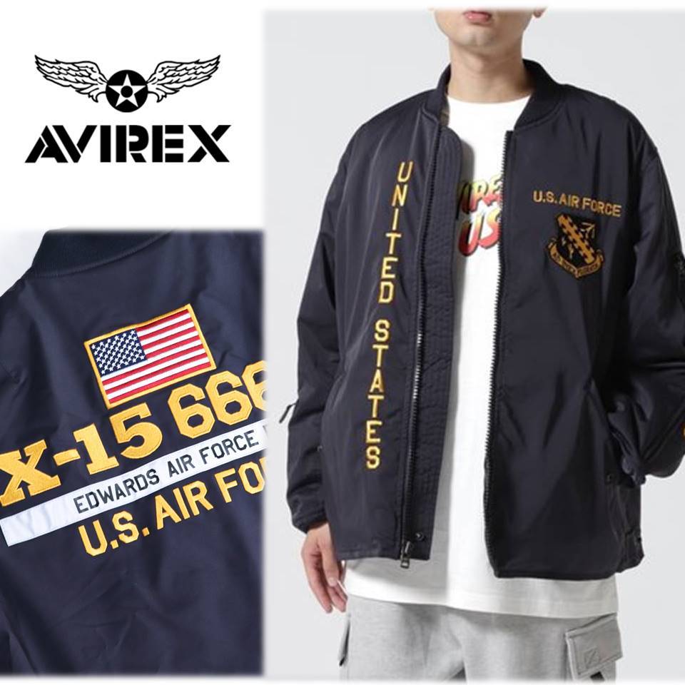 AVIREX アヴィレックス》新品 保温性 ビッグロゴ刺繍 MA-1 フライト