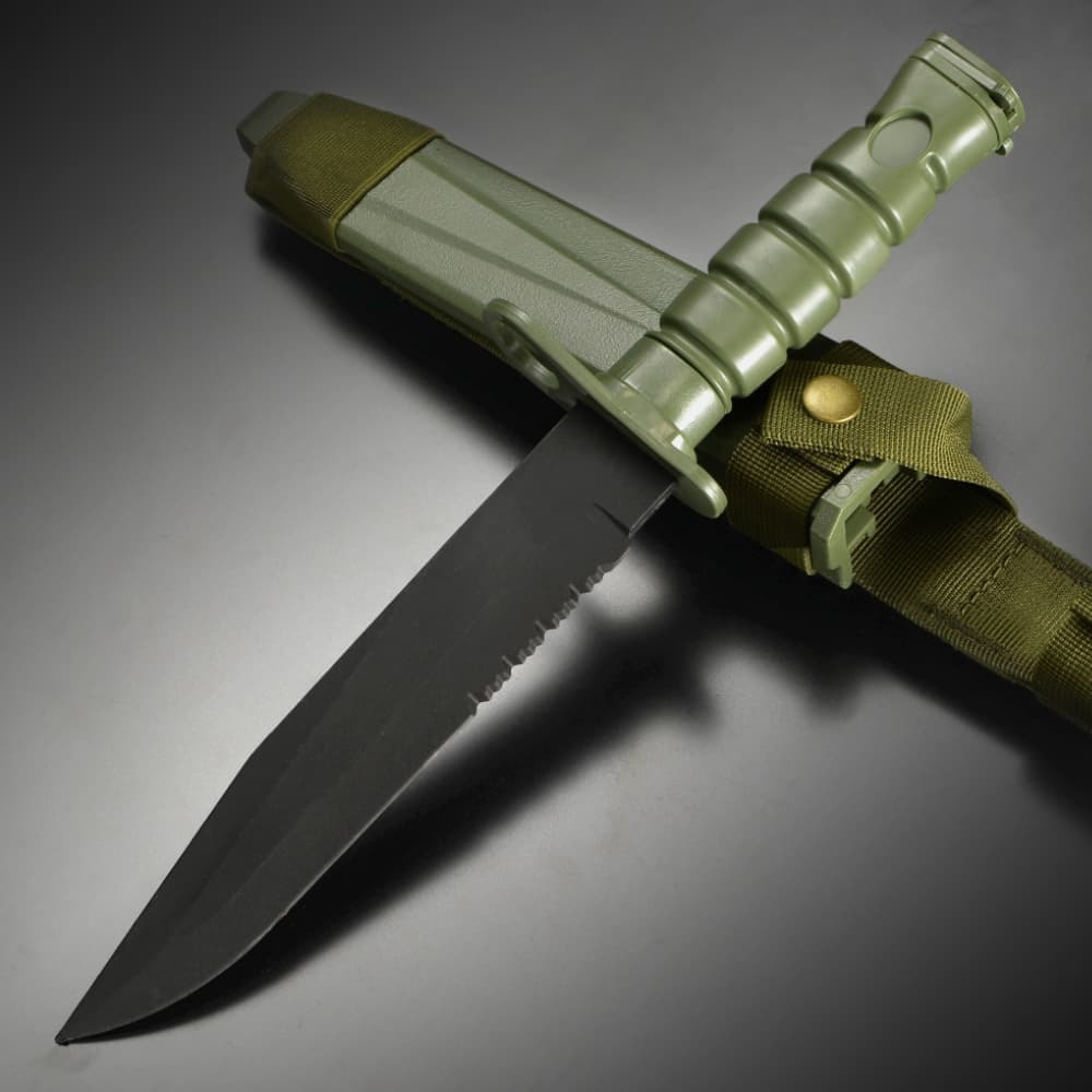 トレーニングナイフ M10バヨネット 訓練用 ラバー製 シース付き [ オリーブドラブ ] ダミーナイフ ゴムナイフ 模造ナイフ_画像1