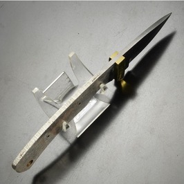 Knifemaking ナイフブレード 真鍮製ガード付き ドロップポイント 小サイズ BL087 ナイフメイキング フルタング_画像3